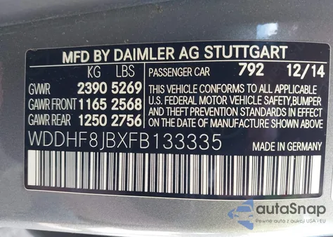 2015 Mercedes-Benz E 350 4Matic z USA, uszkodzony, nr VIN WDDHF8JBXFB133335